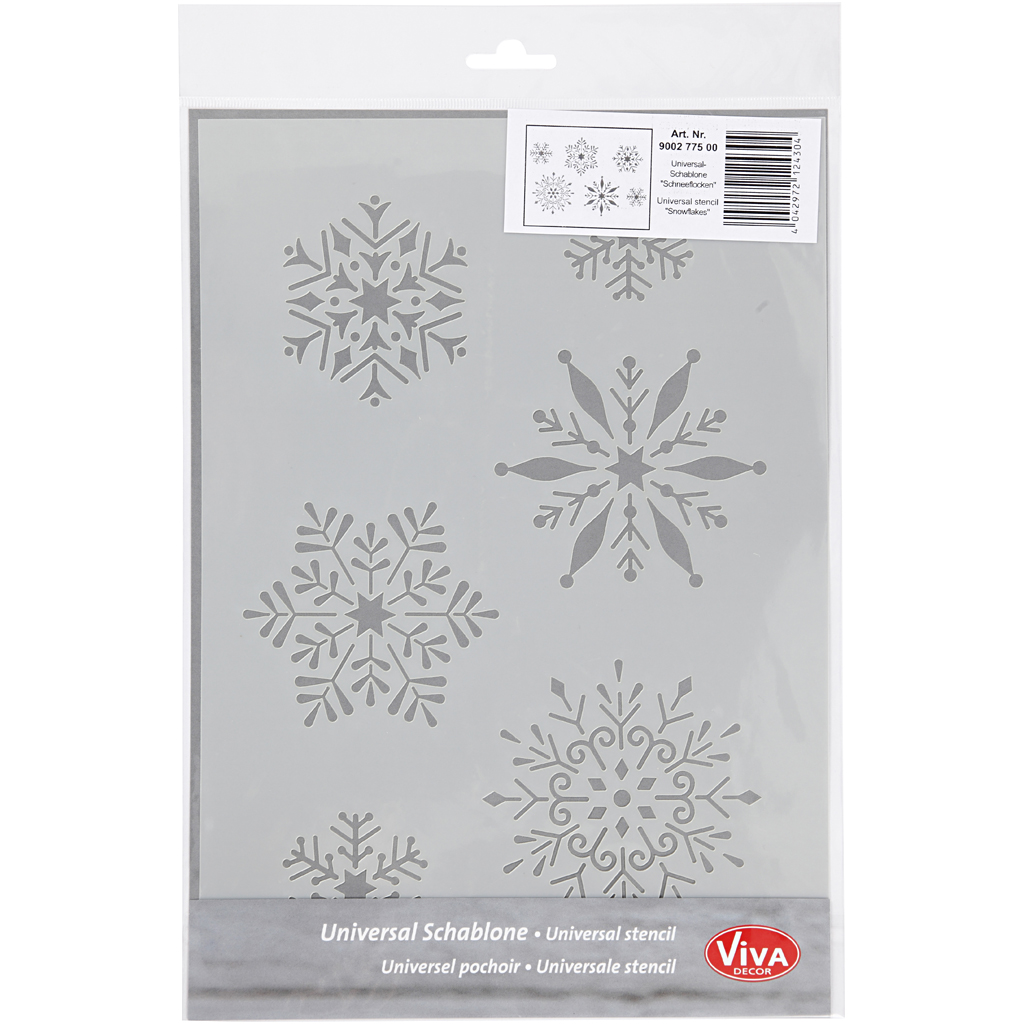 Skabelon Creativ Company Stensil Snefnugg A4 210x297 mm 1 stk