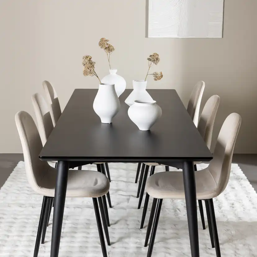 Spisegruppe Venture Home Ellis 230 med 6 stk Polar Stoler Fløyel
