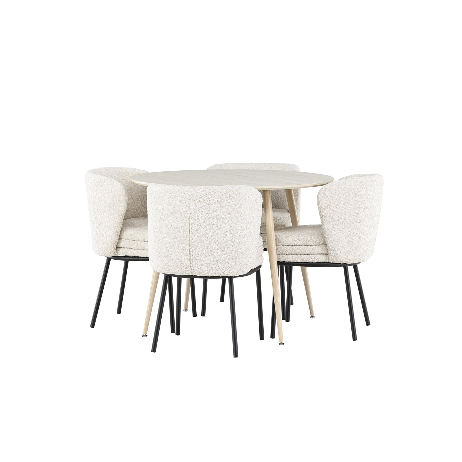 Spisegruppe Venture Home Plaza Ø100 med 4 stk Agnes Stoler