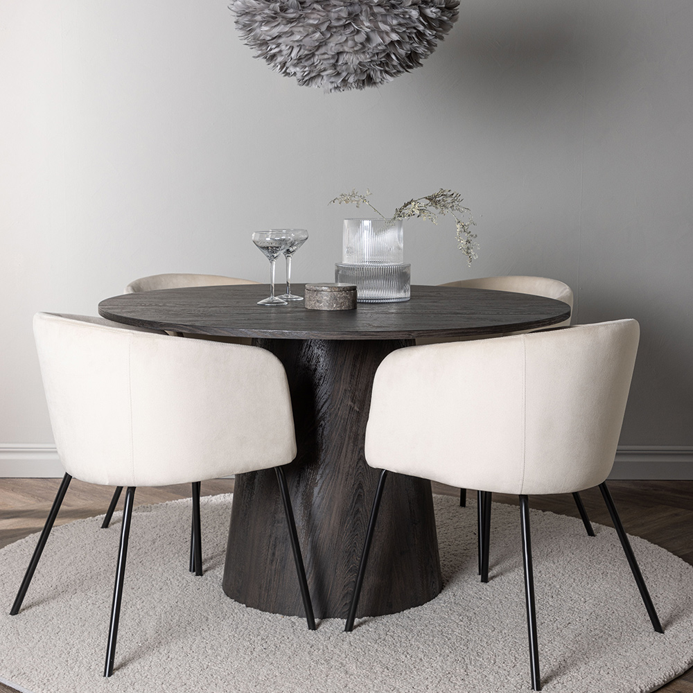 Spisegruppe Venture Home Lanzo Ø120 cm med 4 stk Berit Stoler