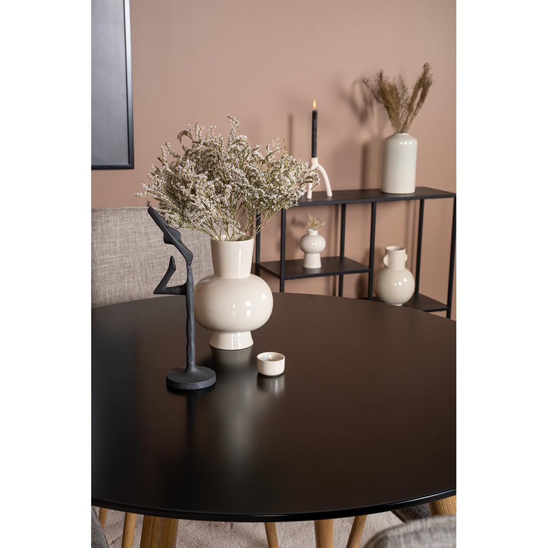 Spisegruppe Venture Home Plaza Ø100 cm med 4st Windu Spisestoler