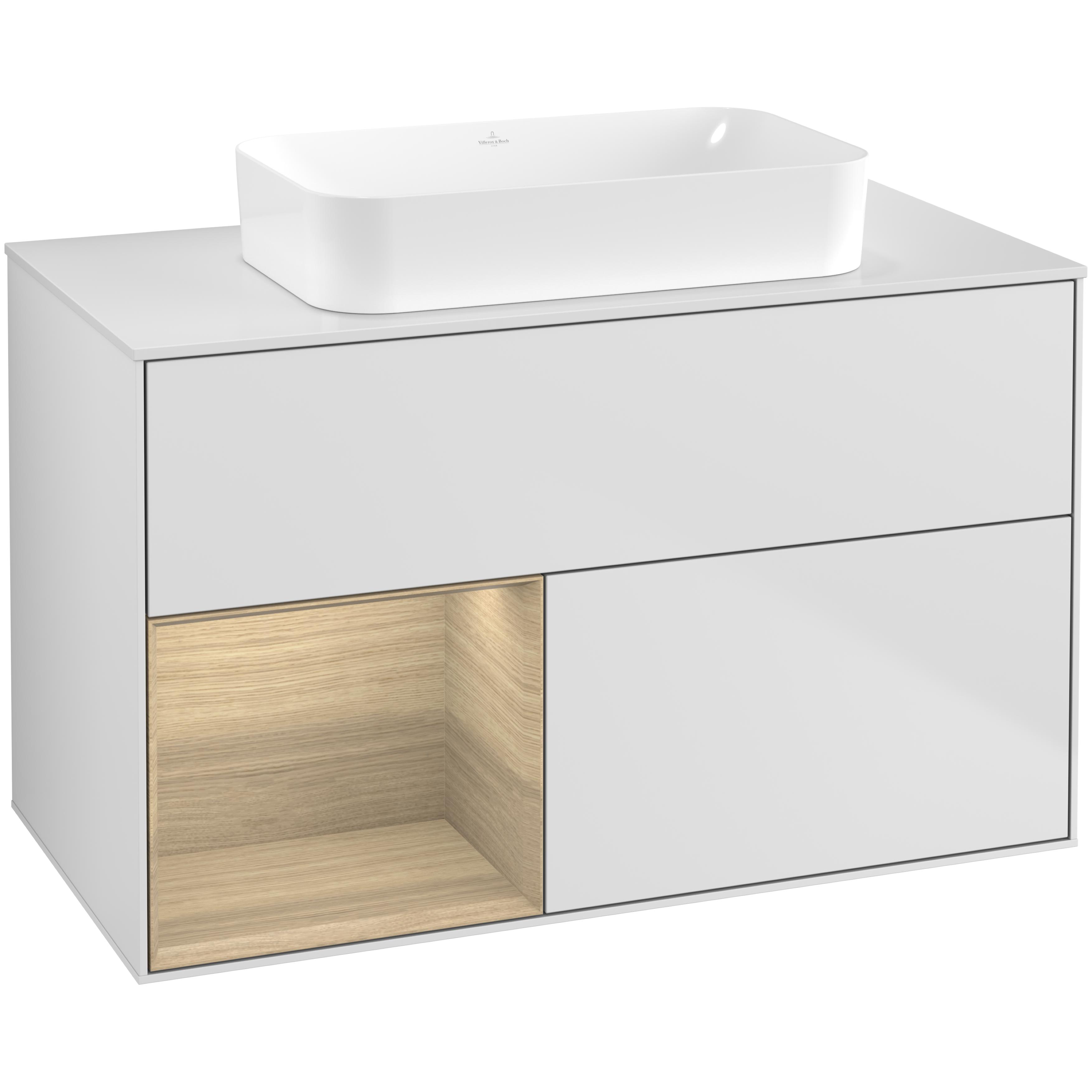Tv&auml;ttst&auml;llssk&aring;p Villeroy & Boch Finion med 2 L&aring;dor Hylla och B&auml;nkskiva f&ouml;r Frist&aring;ende Tv&auml;ttst&auml;ll