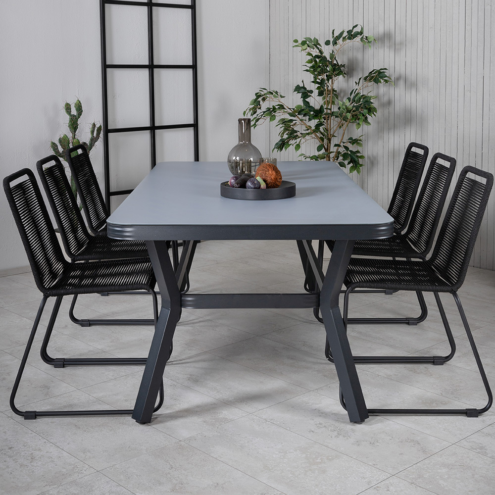 Spisegruppe Venture Home Vyn med 6 Lumi Stablebare Spisestoler