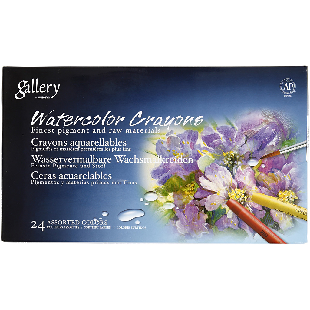 Akvarellkritt Creativ Company Gallery Ass Farger L9,3 cm 24 stk/1 Pk