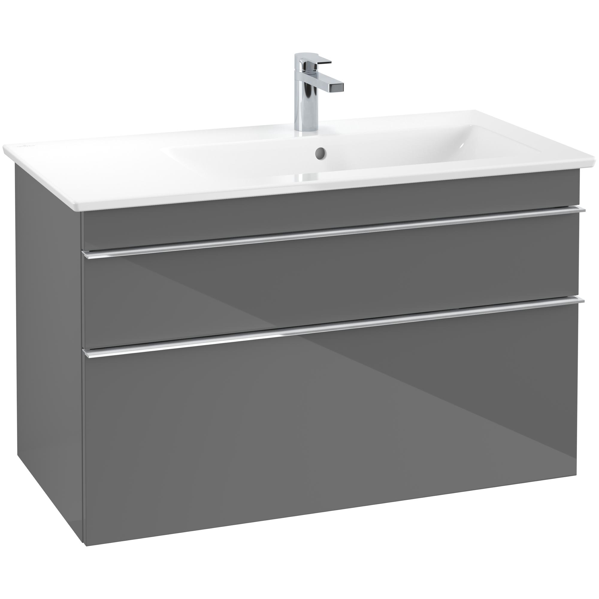 Tvättställsskåp Villeroy & Boch Venticello 95 cm med 2 Lådor för Ocentrerat Skåpstvättställ | badrum - badrumsmobler - tvattstallsskap-och-kommod | KakelKungen