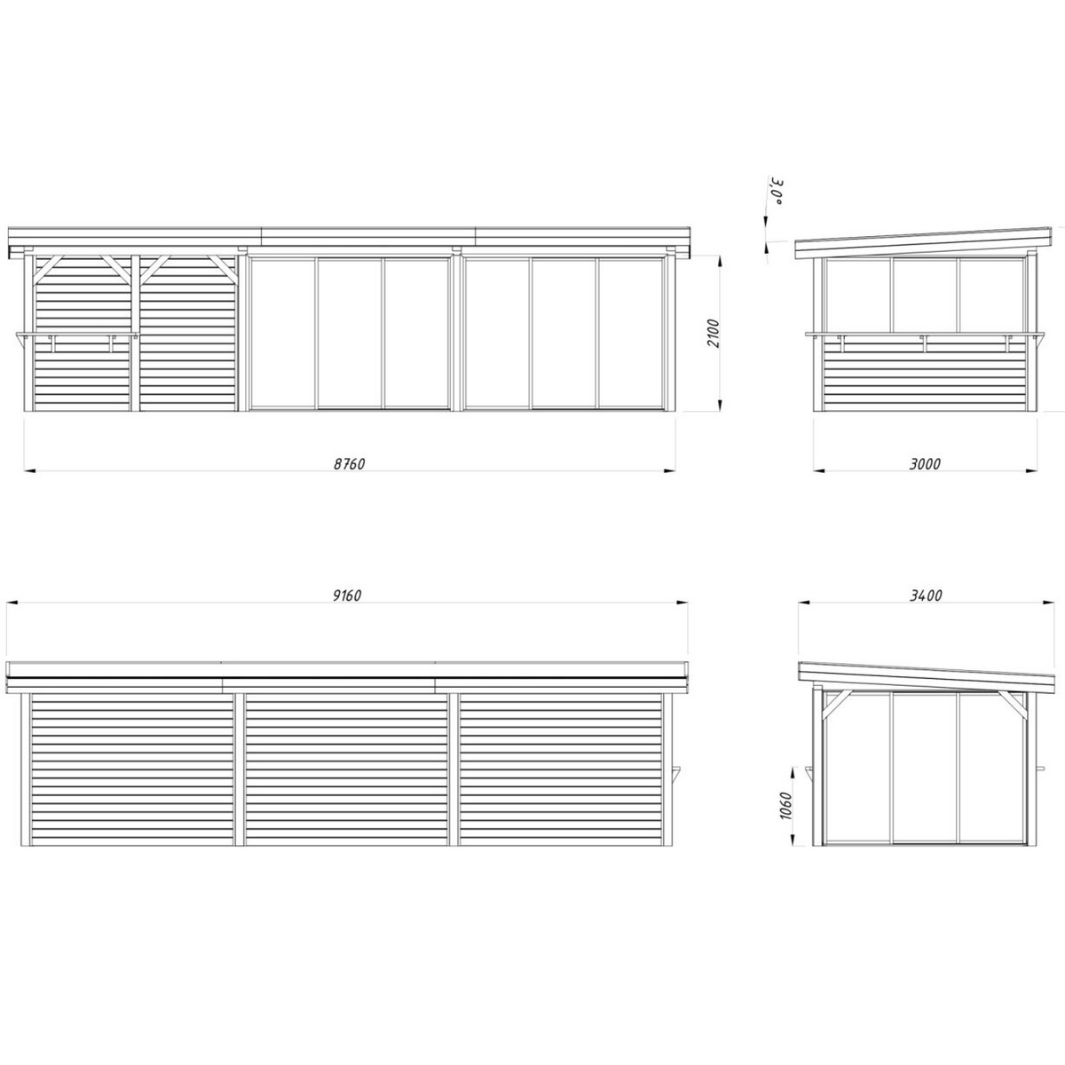 Hagestue Palmako Lenna 24,9 m2 Set 419 Slide