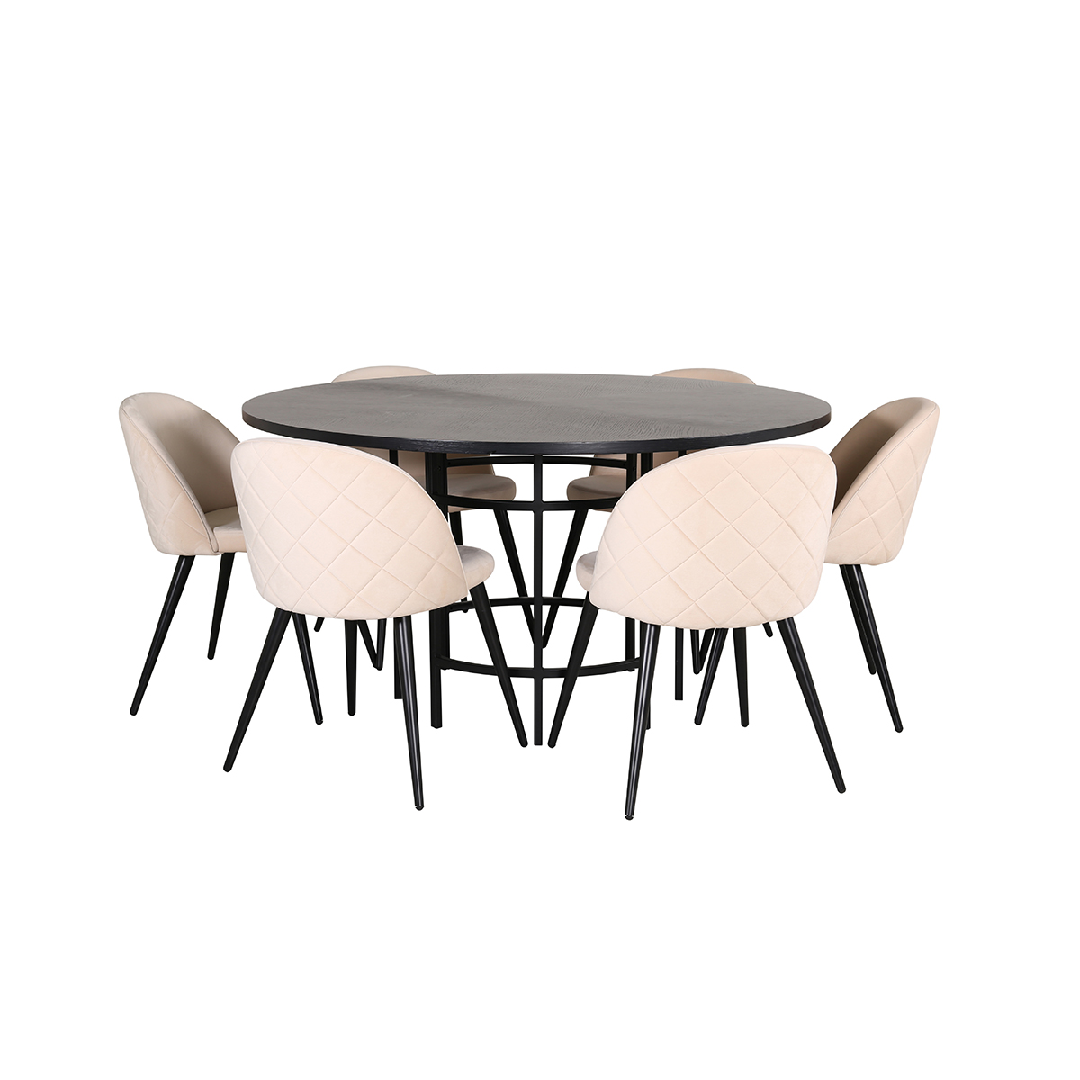 Spisegruppe furniture/fashion Copenhagen Ø140 cm med 6 Velvet Stoler
