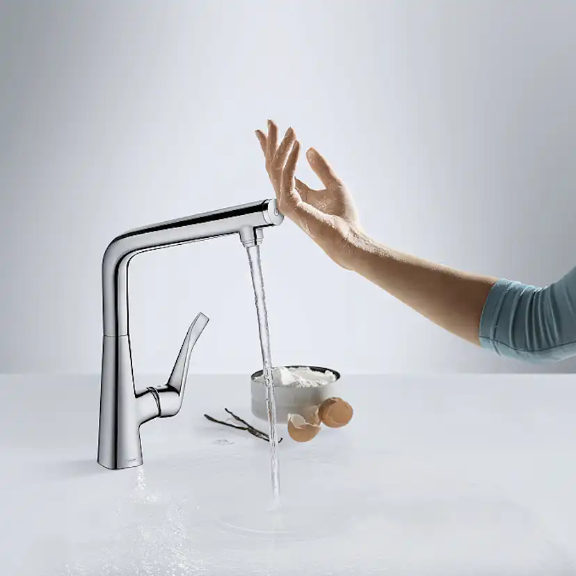 Kjøkkenbatteri Hansgrohe Metris med Uttrekkbar Tut