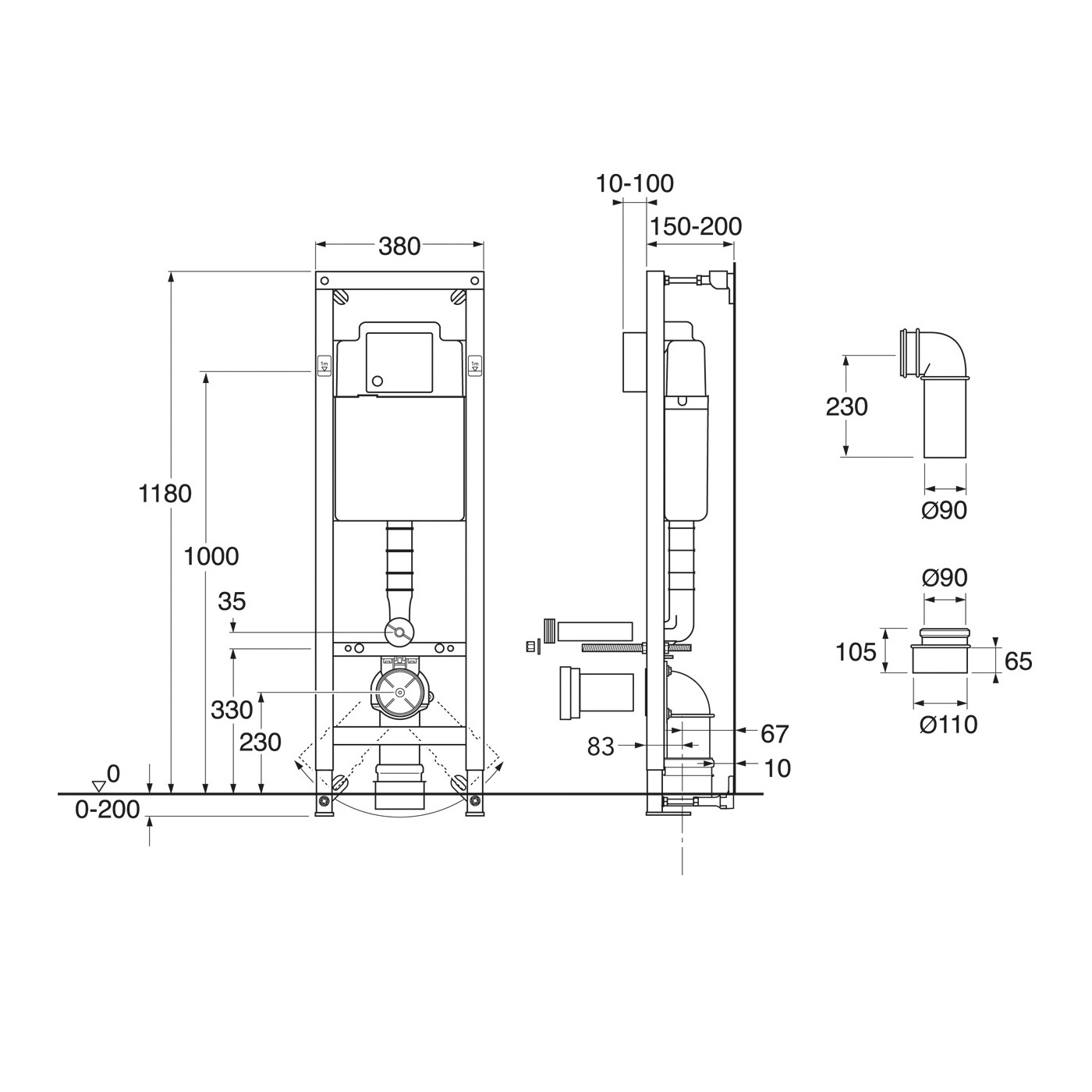 Vegghengt Toalett Gustavsberg Hygienic Flush 5G84 Komplett