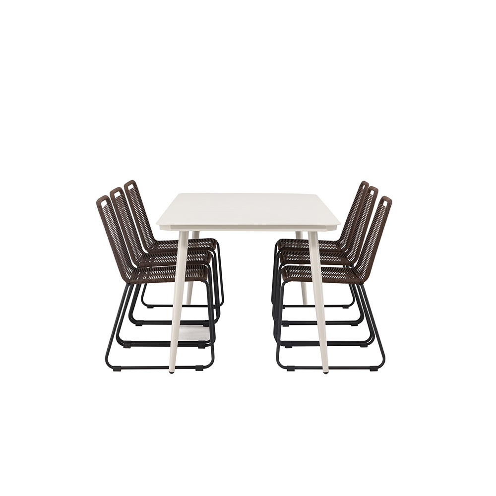 Spisegruppe Venture Home Lina Bord med 6 Lindos Stoler