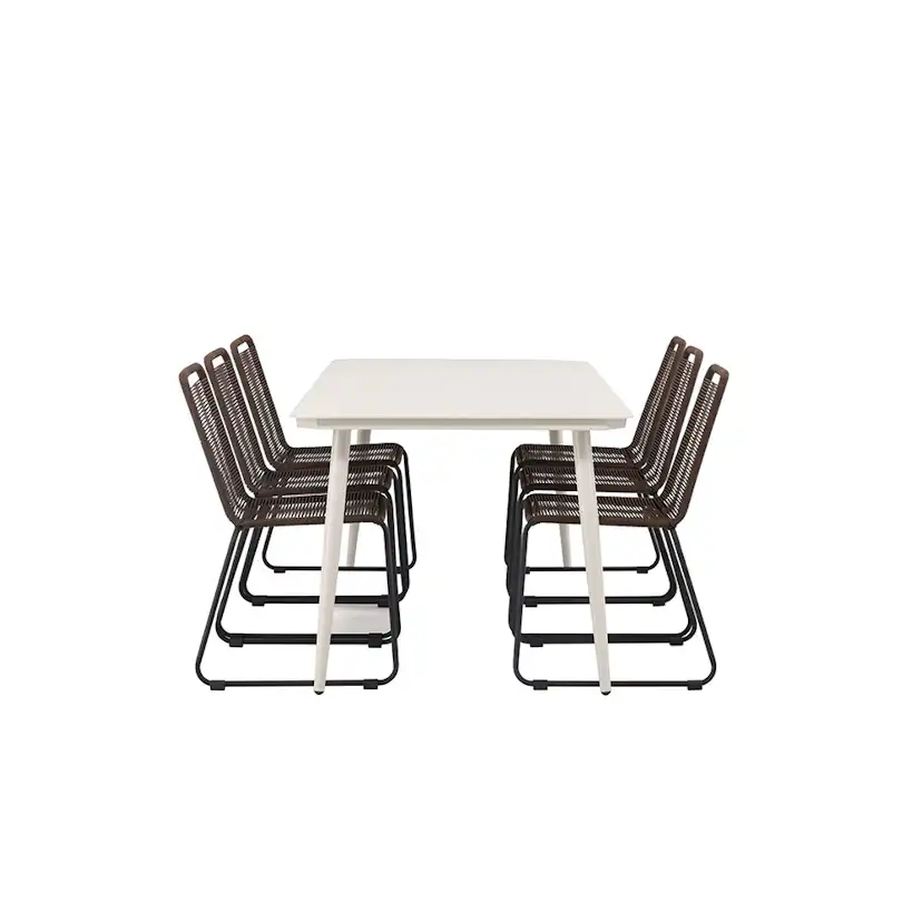 Spisegruppe Venture Home Lina Bord med 6 Lindos Stoler