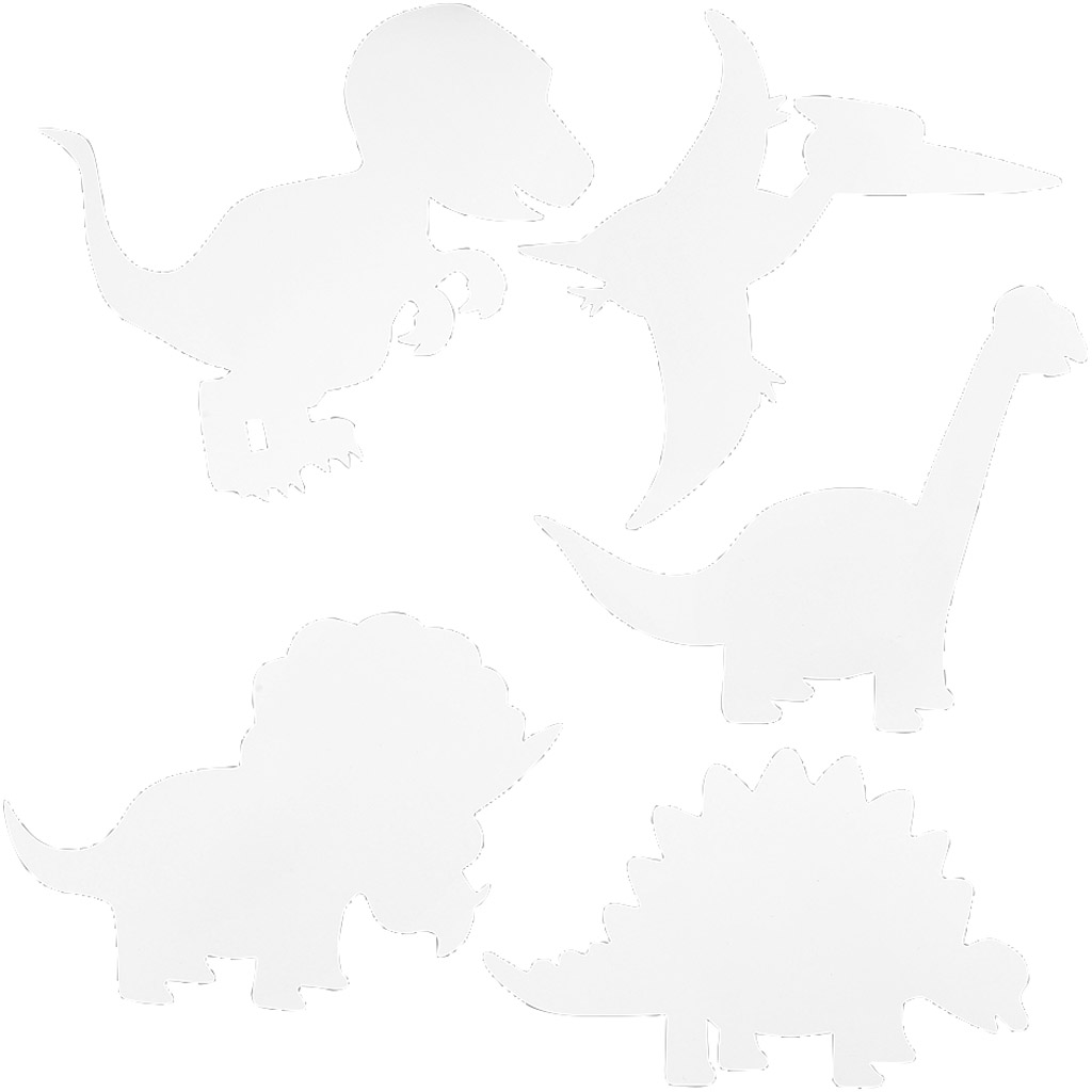 Kartong Creativ Company Dinosaurer Hvit 16 stk/1 Pk