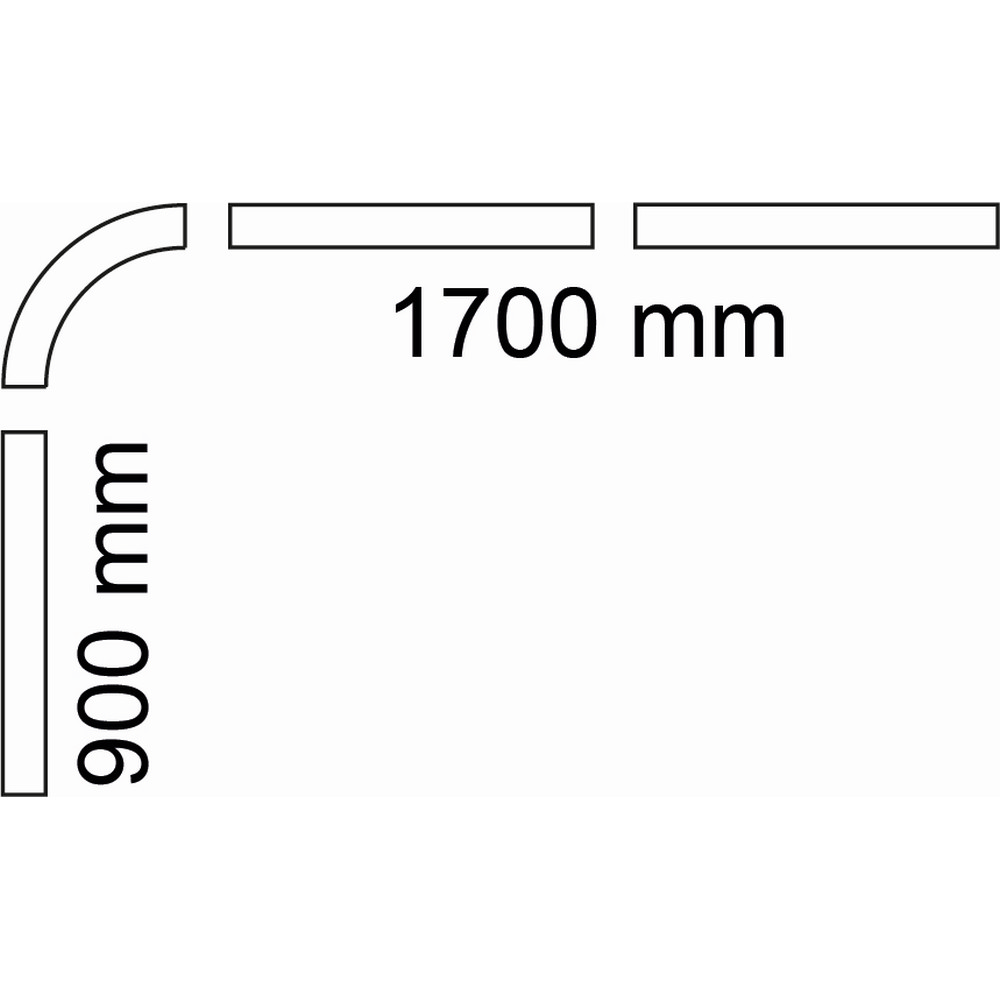 Duschstång Habo Skena 900x1700mm Vit Hvit, 90x170 cm