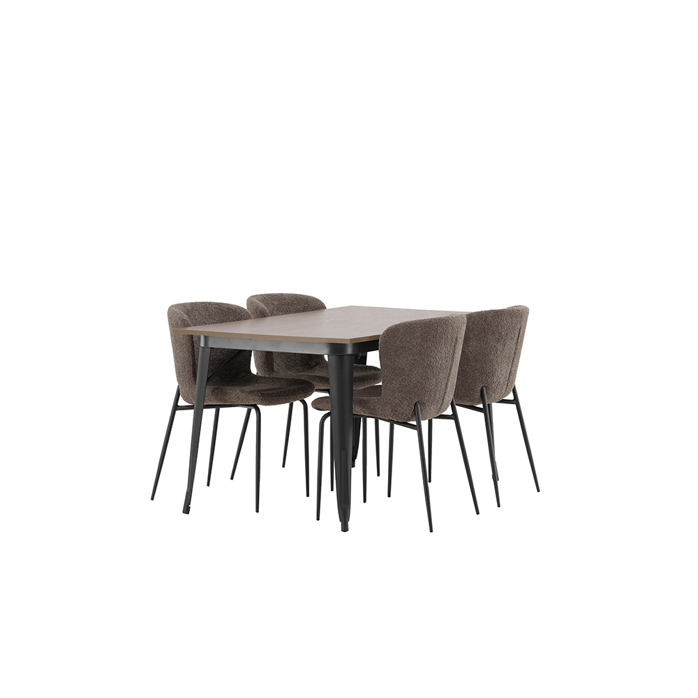 Spisegruppe Venture Home Tempe med 4 Modesto Stoler