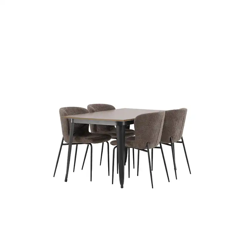 Spisegruppe Venture Home Tempe med 4 Modesto Stoler