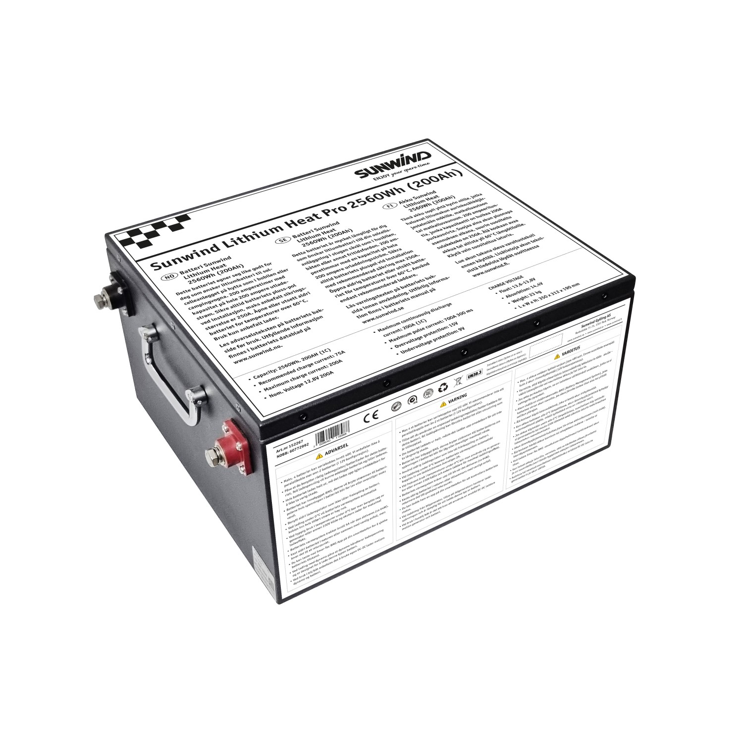 Batteri Sunwind Lithium Heat 12/200At