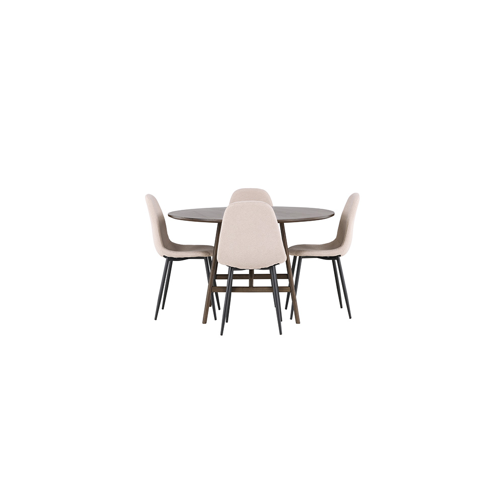 Spisegruppe Venture Home Kaseidon Ø100 cm med 4 stk Polar Stoler