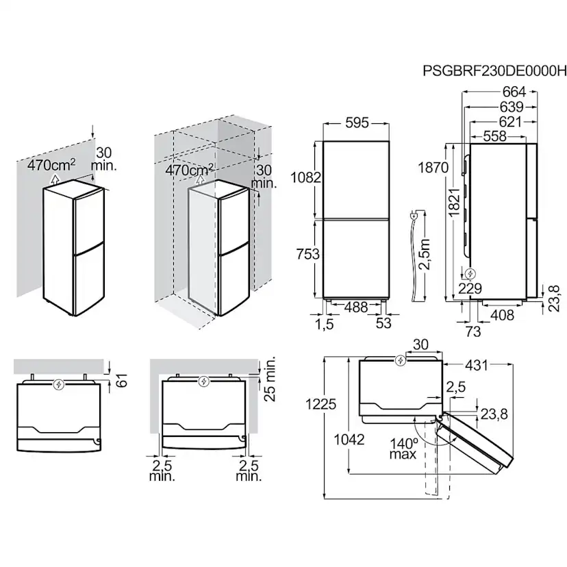 Frittstående Kjøl/Frys Electrolux LNT6MD32K Sort TwinTech® No Frost
