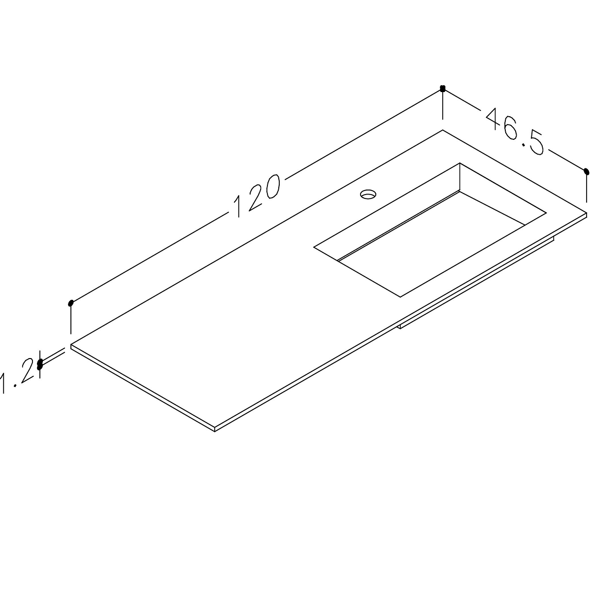 Servant Korsbakken Bad Corian 120 Høyre