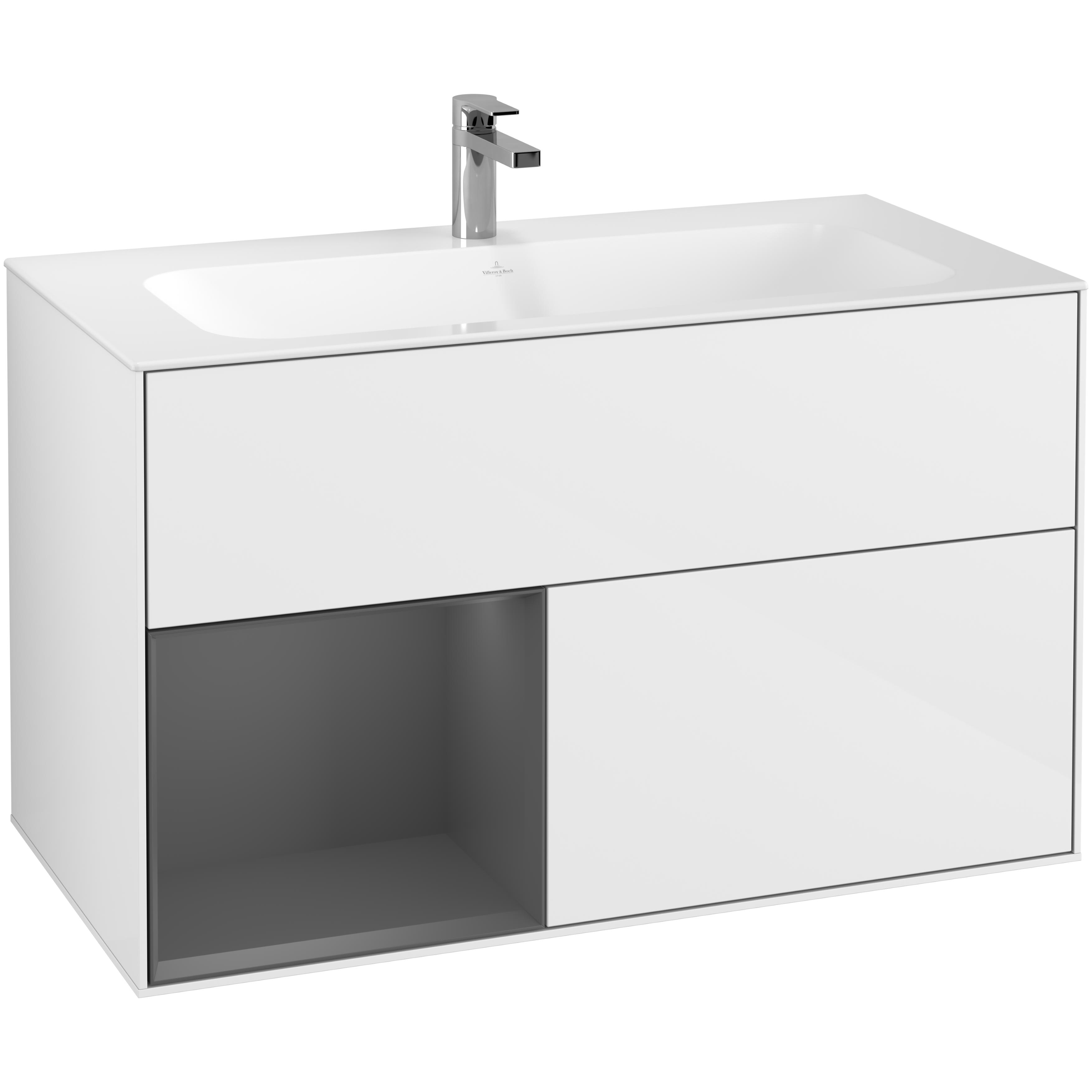 Tvättställsskåp Villeroy & Boch Finion med 2 Lådor och Hylla för Inbyggt Tvättställ | badrum - badrumsmobler - tvattstallsskap-och-kommod | KakelKungen
