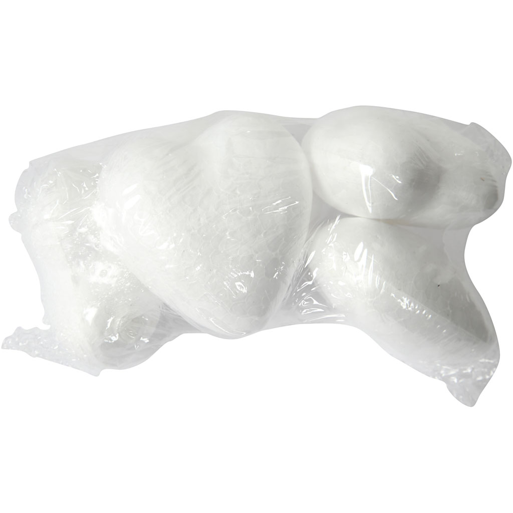 Isopor Creativ Company Hjerter Hvit 1 Pk