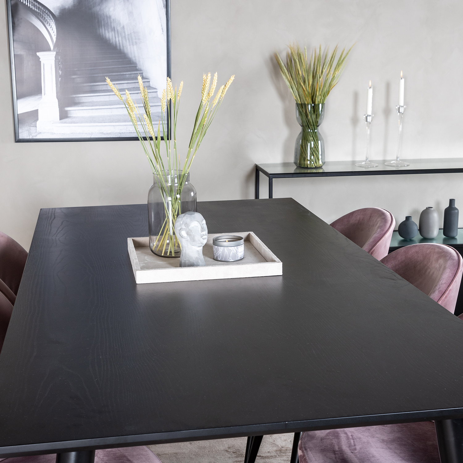 Spisegruppe Venture Home Dipp med 6 Velvet Stoler