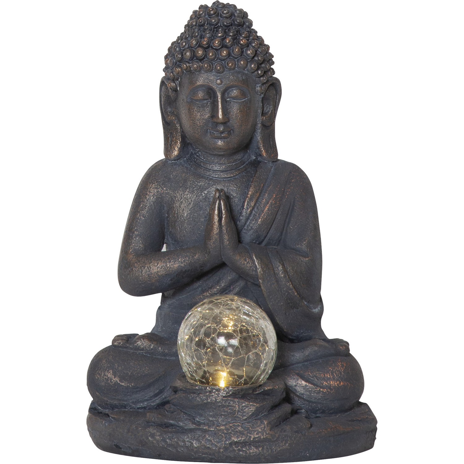 Solcelledekorasjon Star Trading Buddha LED Solcellelampe med Sensor