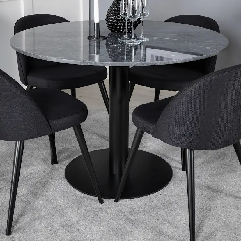 Spisegruppe Venture Home Estelle med 4 Valentina Stoler Polyester