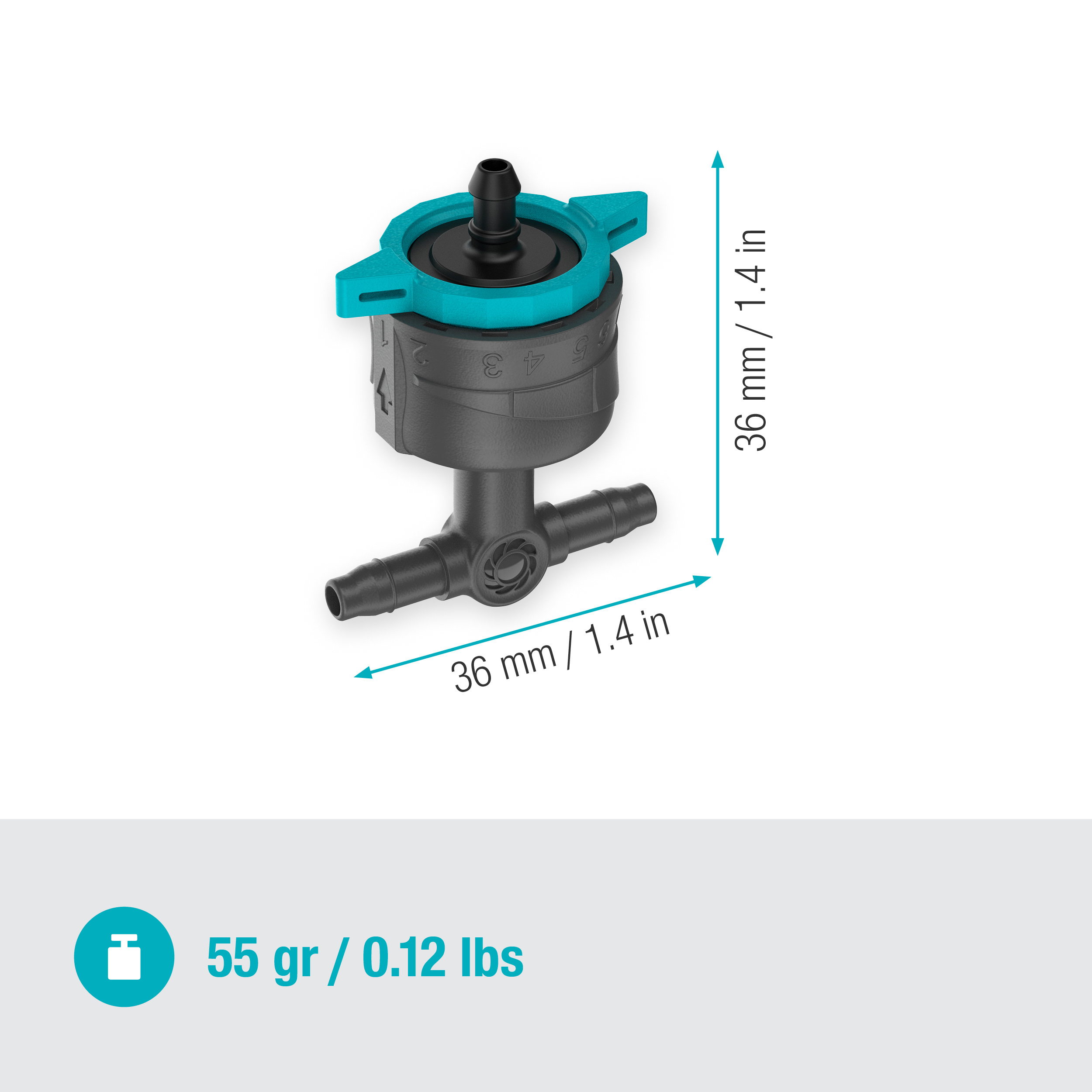 Dryppfordeler Gardena Micro-Drip Inline Justerbar Trykkregulerende