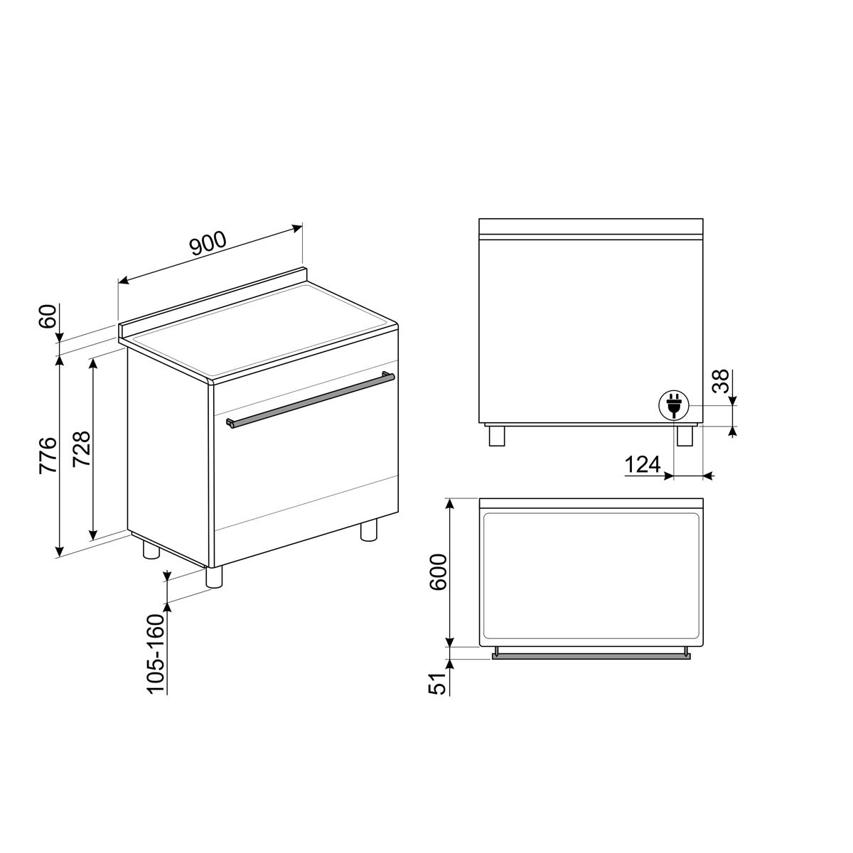 Komfyr Smeg SCD91CMX9