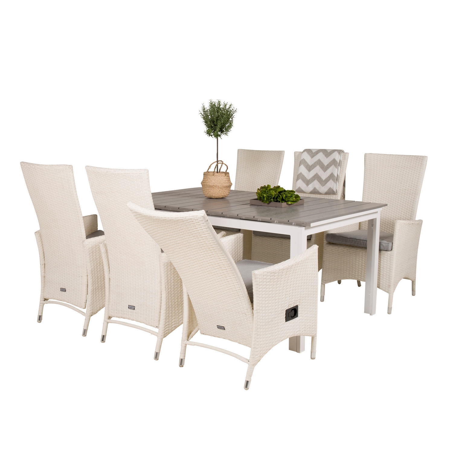 Spisegruppe Venture Home Lova 160/240 med 6 Pishi Stoler