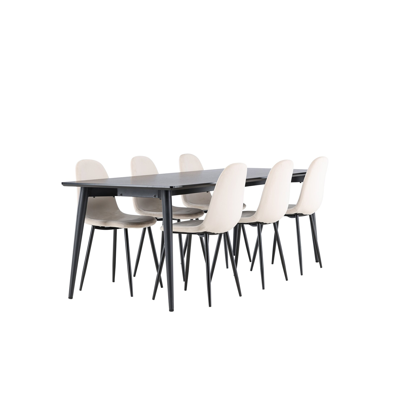 Spisegruppe Venture Home Ellis 230 med 6 stk Polar Stoler Fløyel