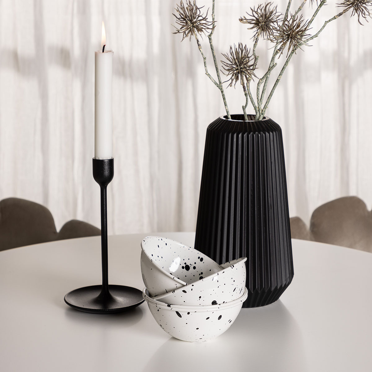 Spisegruppe Venture Home Hamden Ø80 cm med 4 Limhamn Stoler