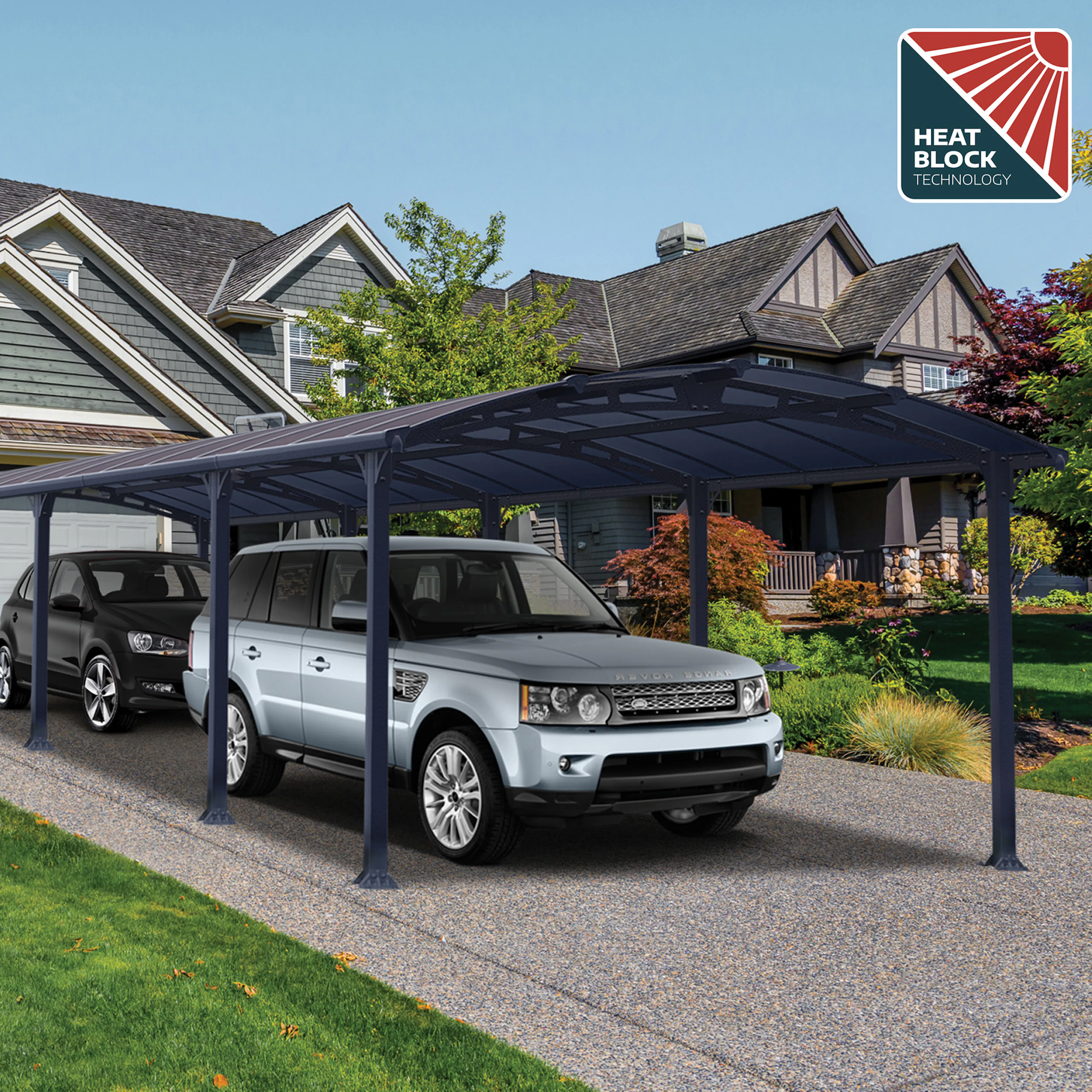 Dobbel Carport Canopia av Palram Arcadia i Metall 3,6x11 m