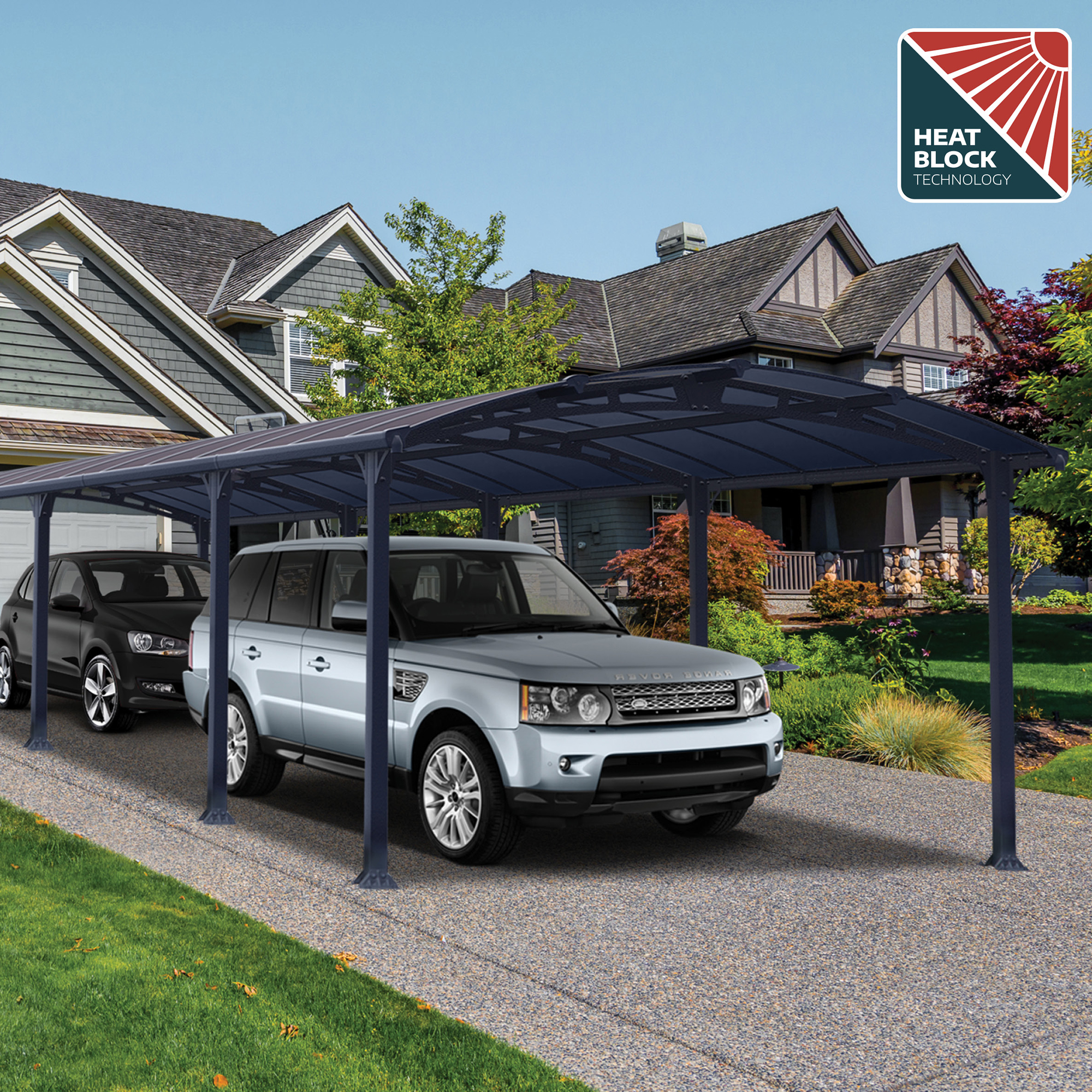 Dobbel Carport Canopia av Palram Arcadia i Metall 3,6x11 m