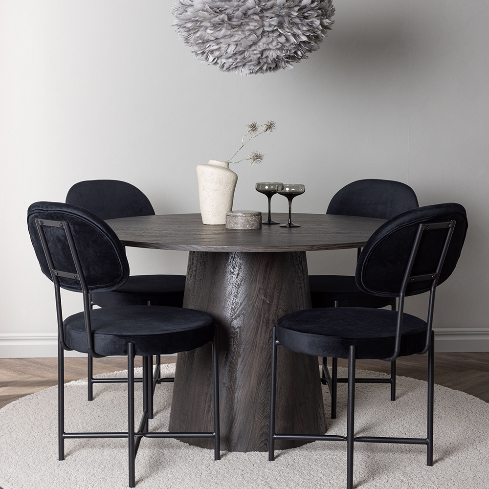 Spisegruppe Venture Home Lanzo Ø120 cm med 4 stk Stella Stoler