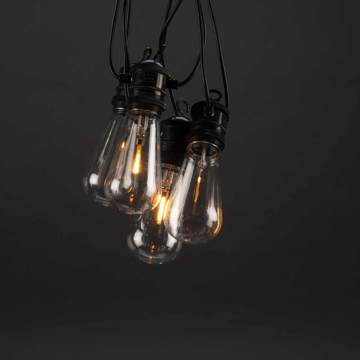 Lyslenke Gnosjö Konstsmide E27 10 LED Sort/Klar