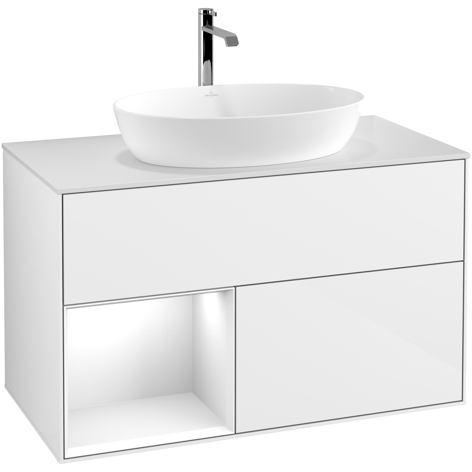 Tvättställsskåp Villeroy & Boch Finion med 2 Lådor Hylla och Bänkskiva för Fristående Tvättställ från Artis & Collaro | badrum - badrumsmobler - tvattstallsskap-och-kommod | KakelKungen