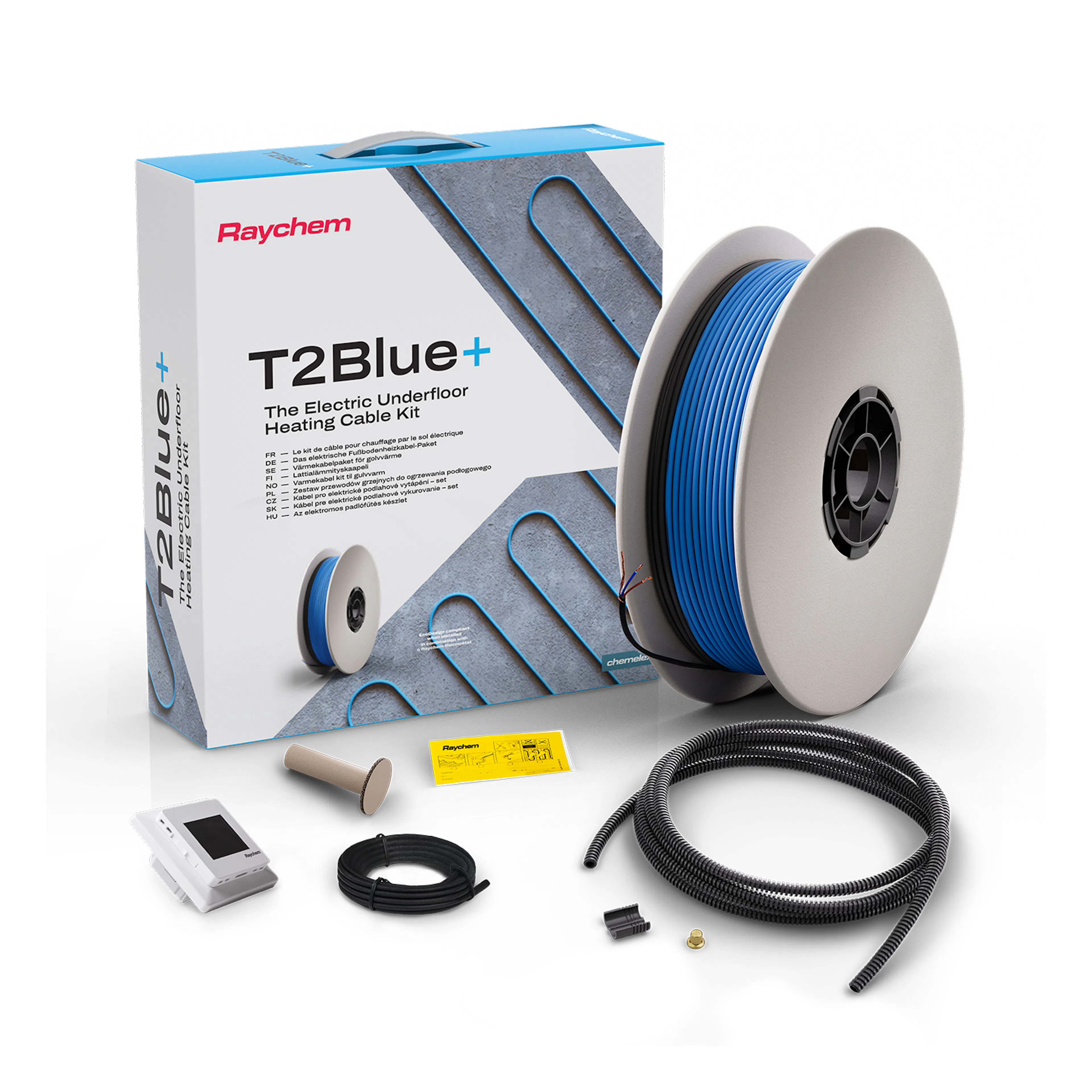 Golvvärmekabel Raychem T2Blue+ 7 W/m Med SENZ WIFI-Termostat 80m, 560W, 230V