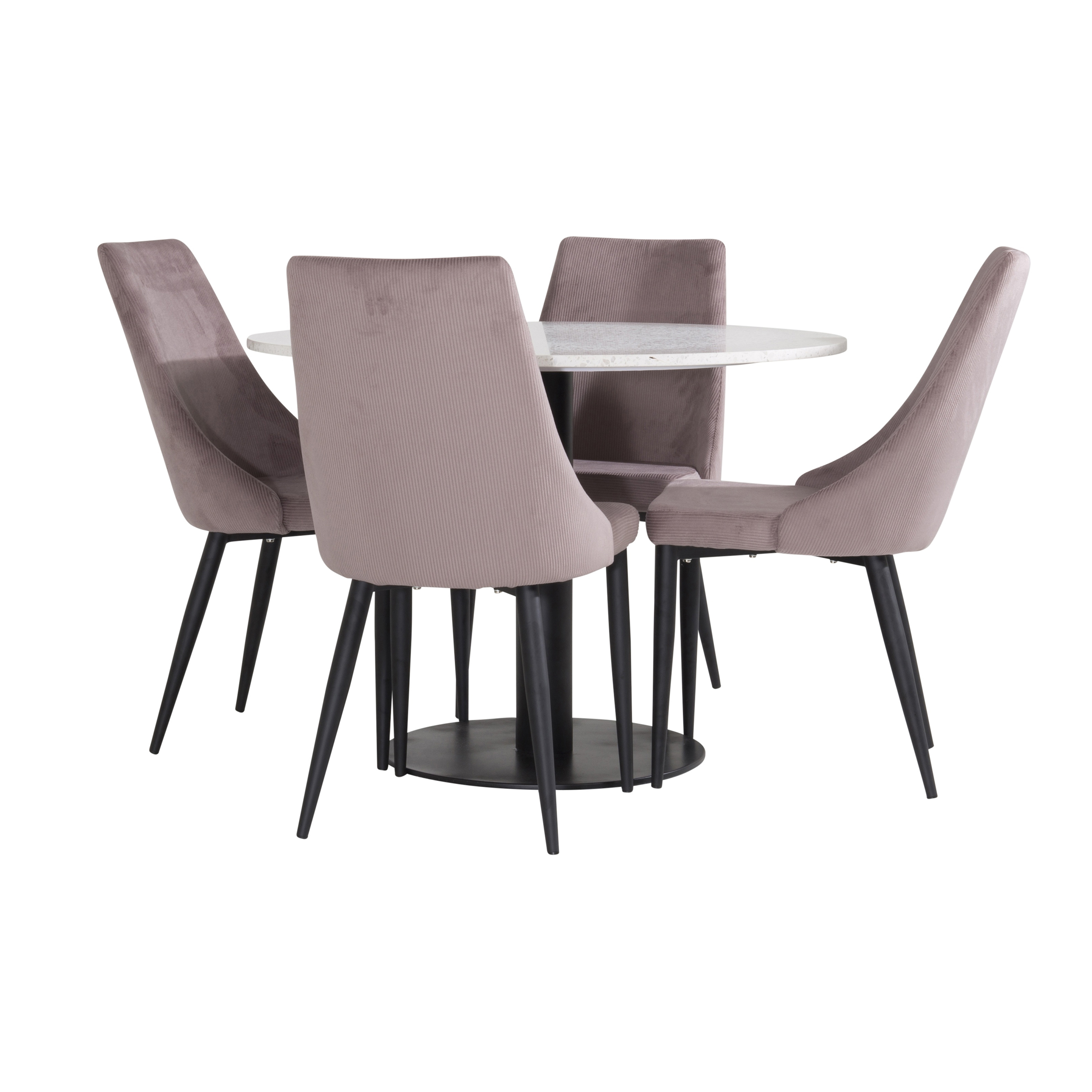 Spisegruppe Venture Home Roxanna HHvitBord med 4 Laura Stoler Manchester