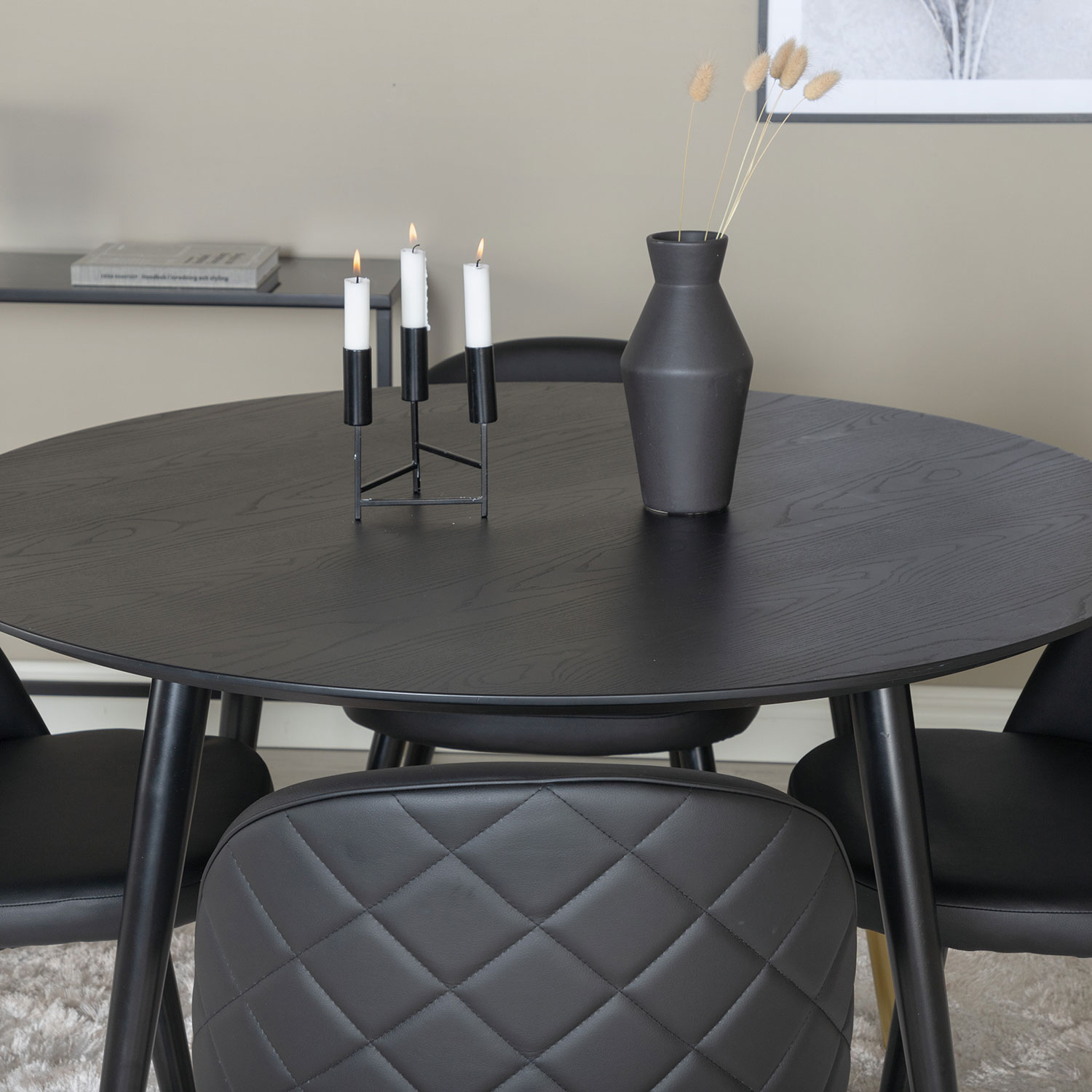 Spisegruppe Venture Home Dipp med 4 Velvet Stoler Skinn