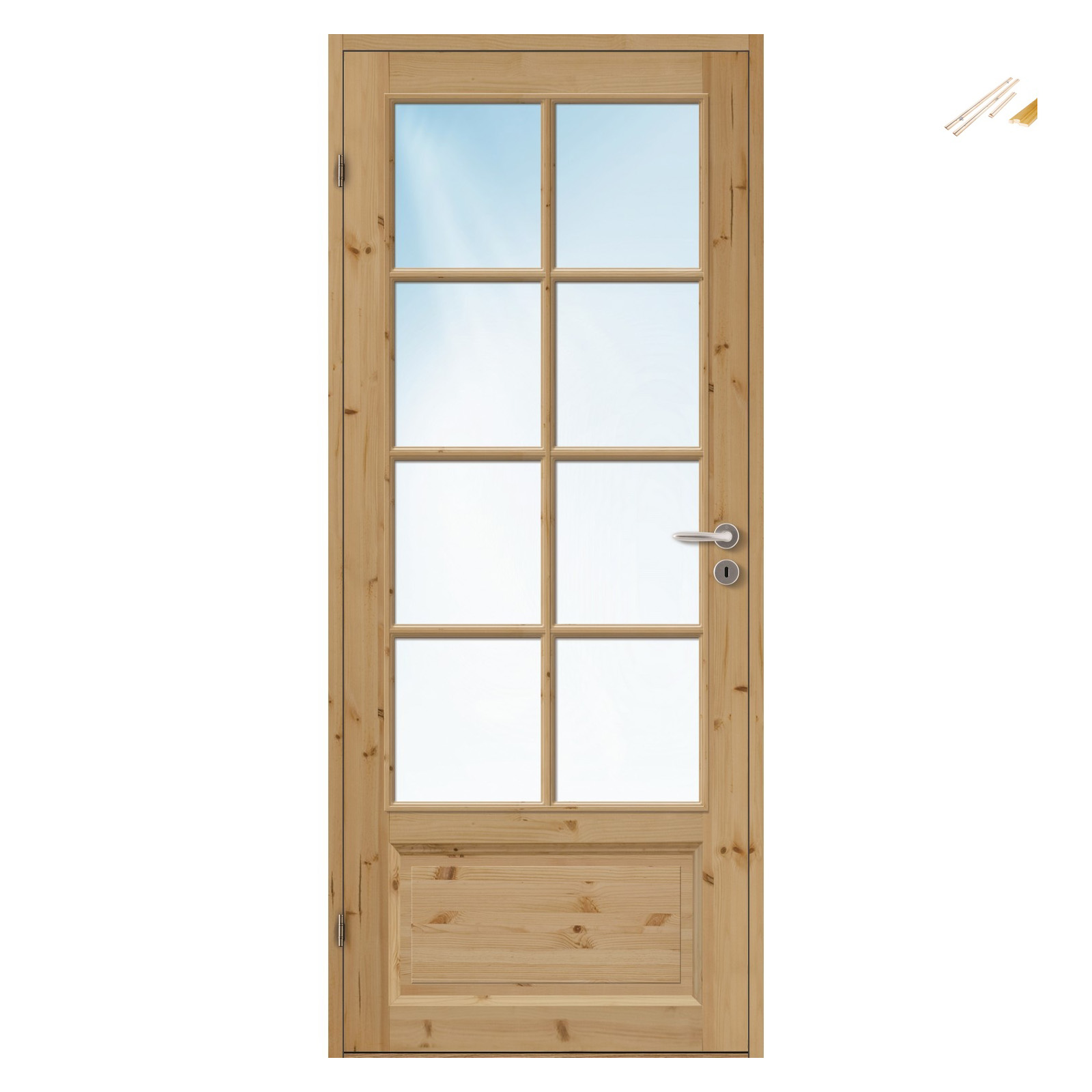 DØRBL ID BENTE FW 7X21 UBH med Karmsett BxH: 70x210 cm (dørbladmål: 62,5x204), Furu