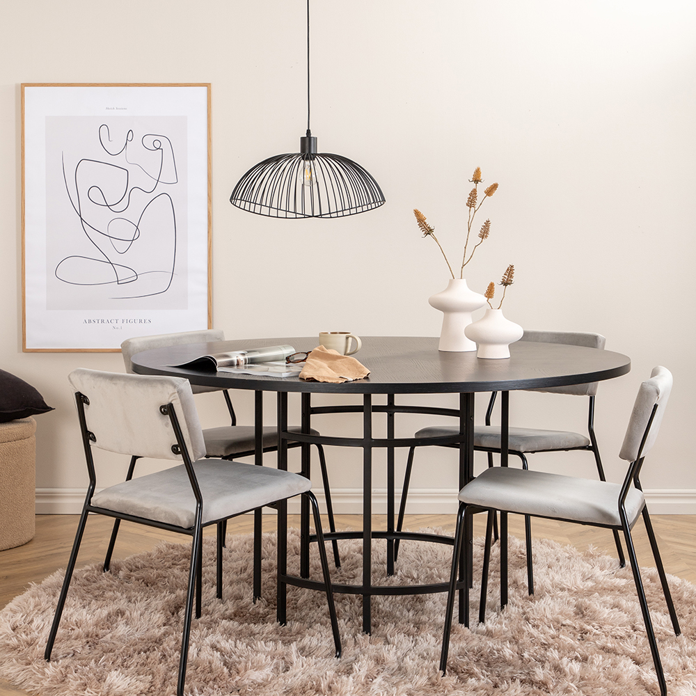 Spisegruppe furniture/fashion Copenhagen Ø140 cm med 4 Kenth Stoler