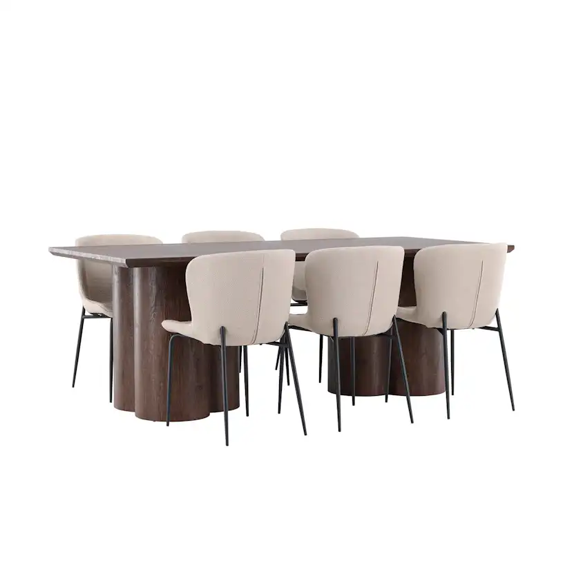 Spisegruppe Venture Home Olivia 210 med 6 stk Modesto Stoler
