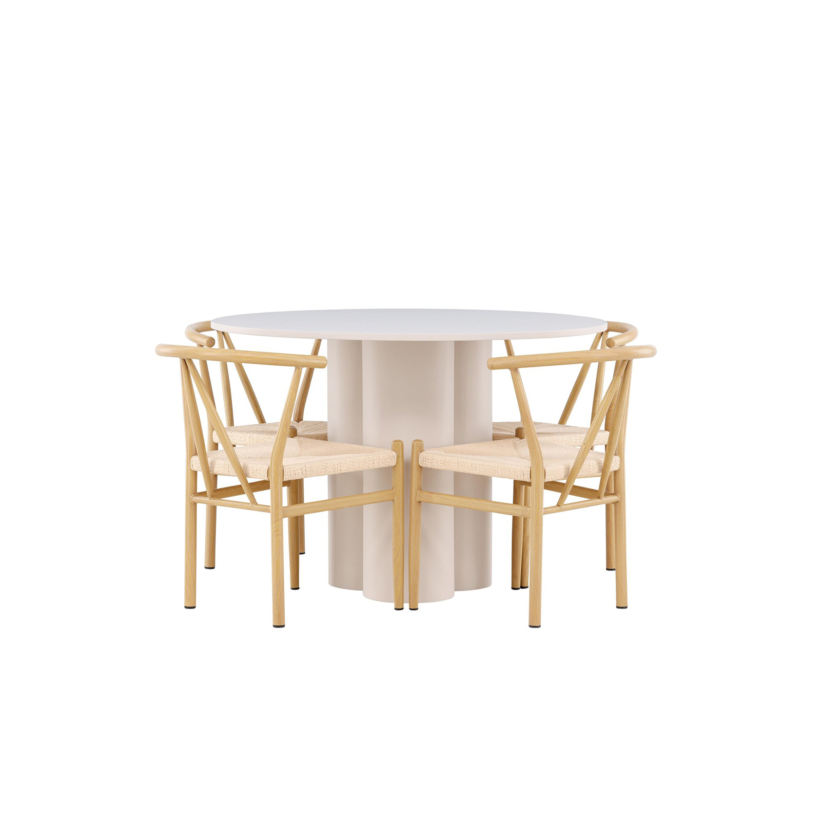 Spisegruppe Venture Home Olivia Ø110 med 4 stk Alfons Stoler