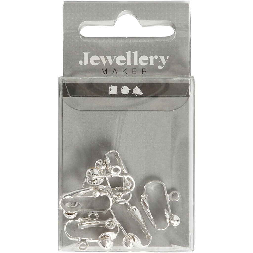 Øreklips Creativ Company Forsølvet 16,5x1,5 mm Hullstr 1,6 mm 1 Pk