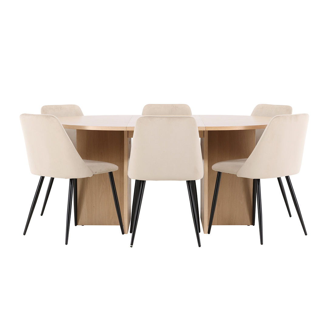 Spisegruppe Venture Home Strada Ø120 cm med 6st Night Spisestoler