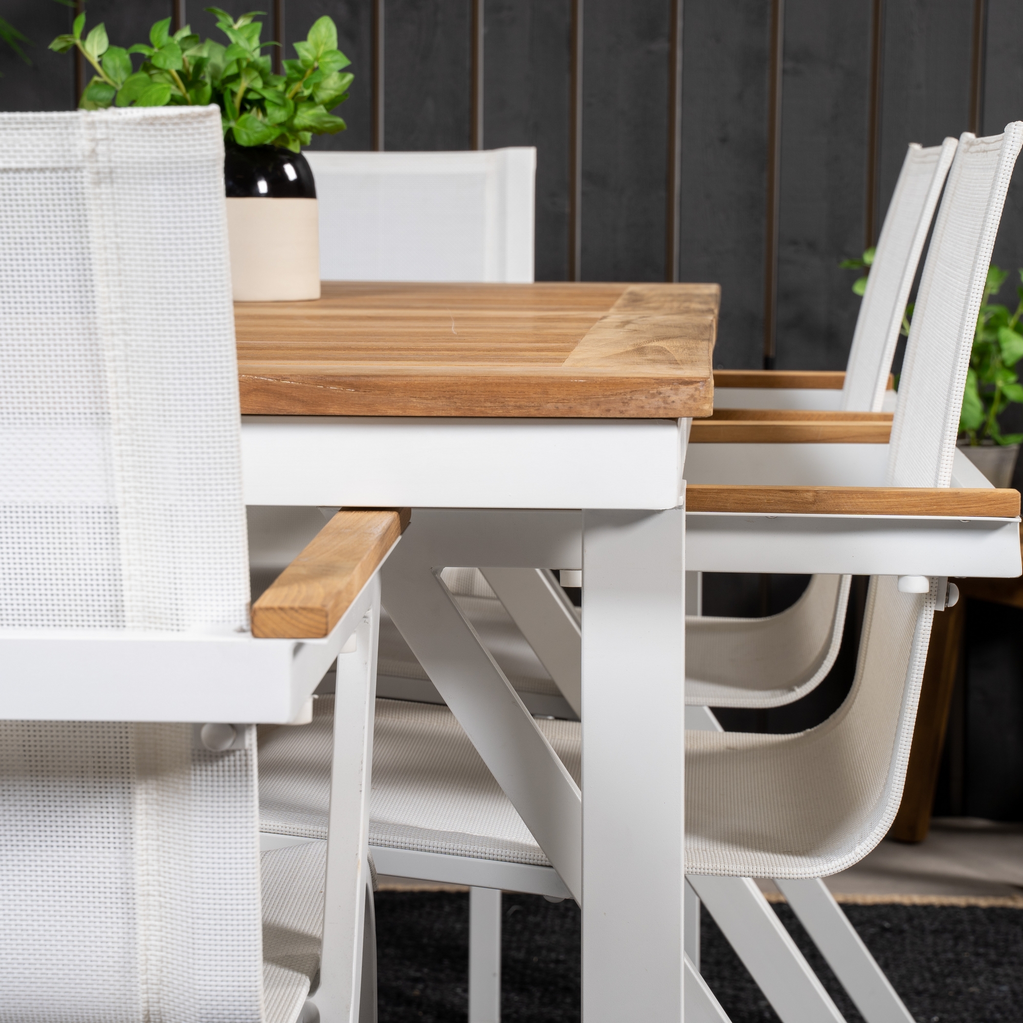 Spisegruppe Venture Home Perla 160/240 med 6 Meya Stoler
