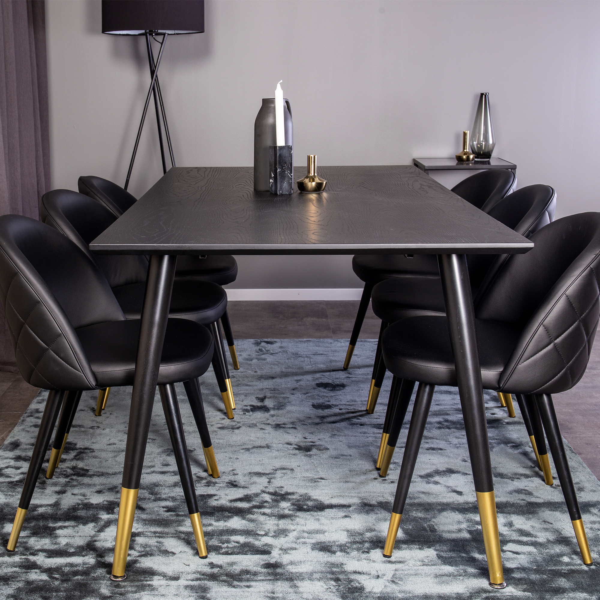 Spisegruppe Venture Home Dipp med 6 Velvet Stoler