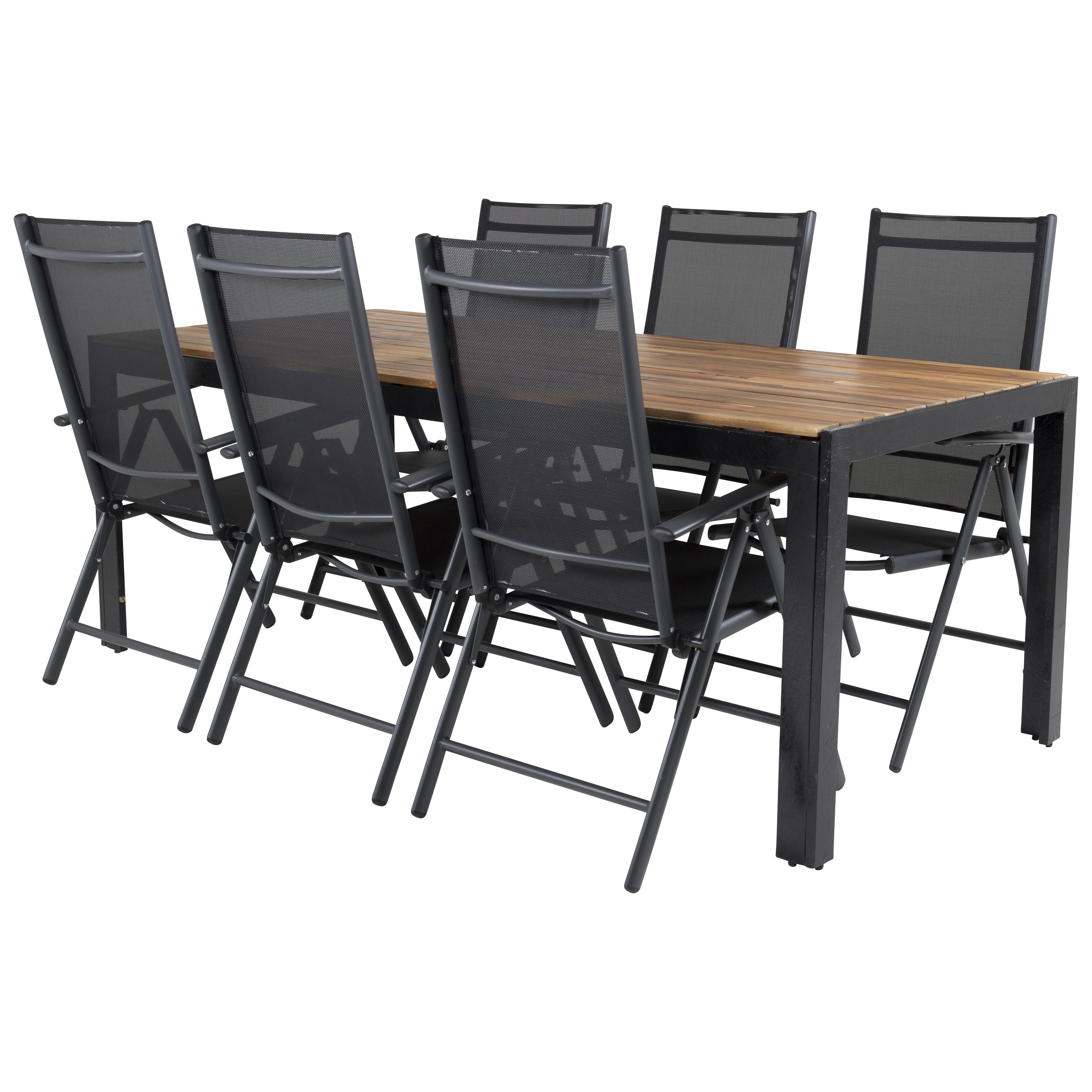 Spisegruppe Venture Home Berfin med 6 Bront Spisestoler